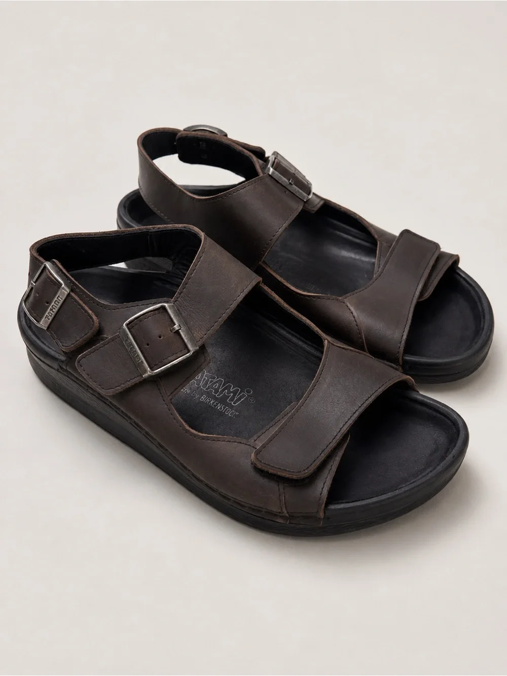 Birkenstock Tatami Dark Brown Leather ankle-Strap Comfort Sandals - Picture 1 of 7